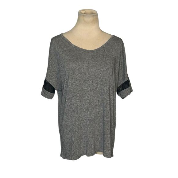 Vintage Havana gray black mesh detail tunic top size Large - Picture 1 of 14